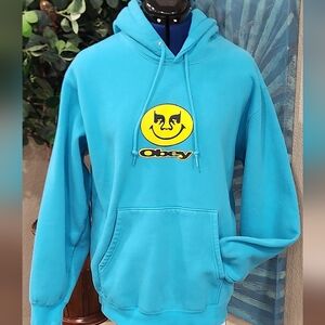 Obey turquoise hoodie, sz m